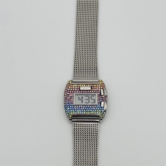 Coach Darcy Digital Watch Rainbow Crystal Mesh Stainless Steel 30 MM Womens NEW - Picture 9 of 14